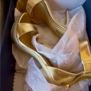 Gold Satin Women's Heels